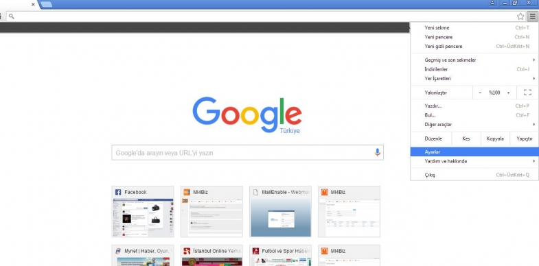 Google Chrome dilinizi değiştirme
