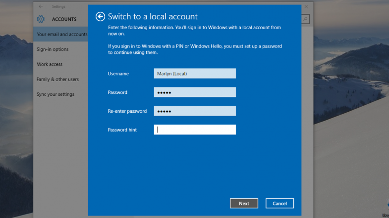 Windows 10'da yerel hesap nasıl oluşturulur