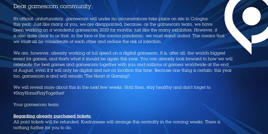Gamescom resmi açıklama