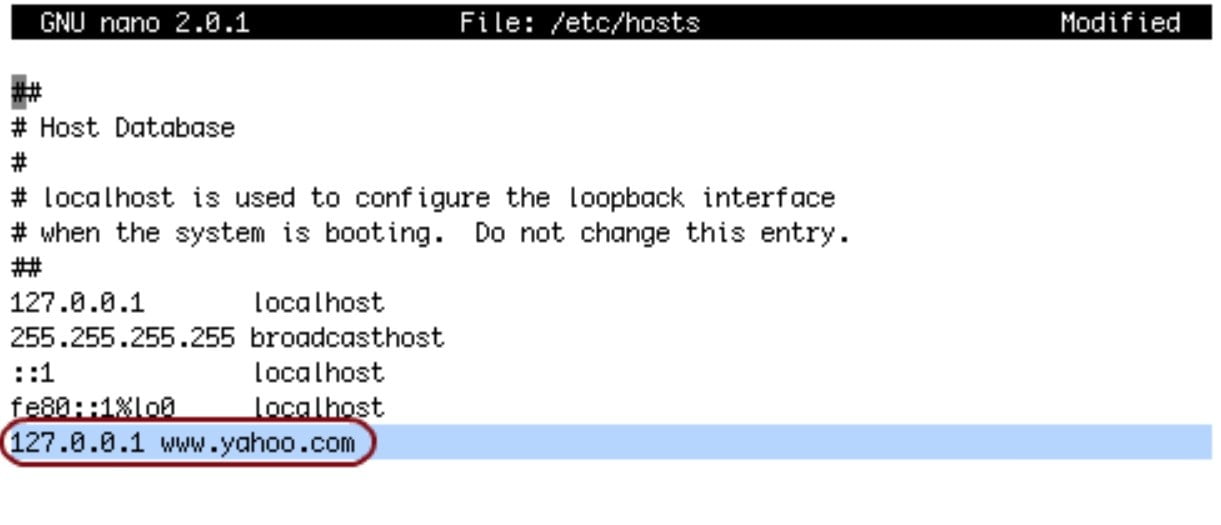 MacOS hosts dosyasını kullanma