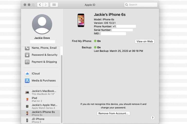 Apple hesabınızdan iPhone'unuzun IMEI numarasını bulma
