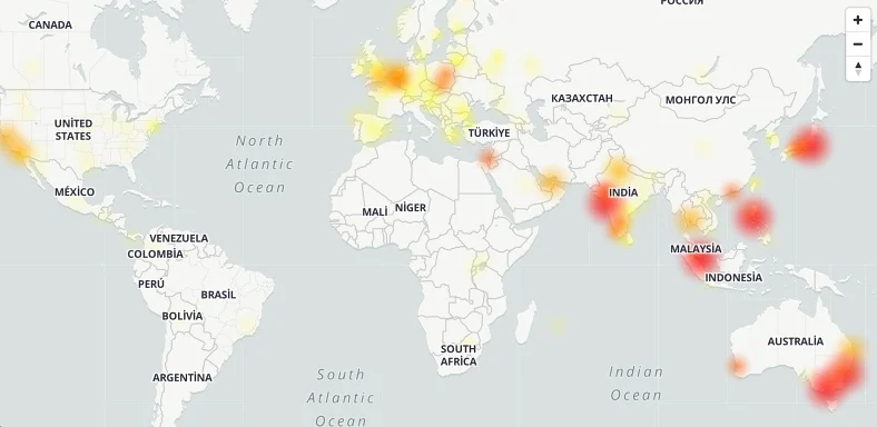 Gmail sorunu yaşanyan bölgelerin haritası!