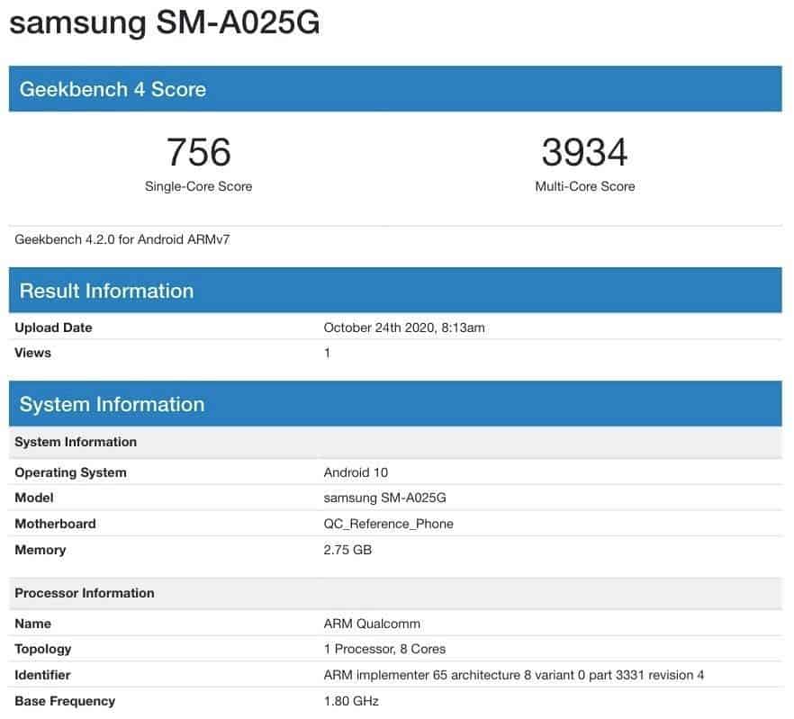 Giriş Seviyesi Samsung Galaxy A02s Bazı Özellikleri Açıklandı