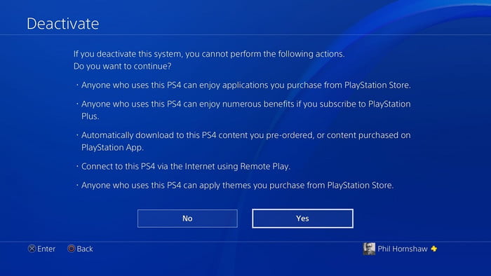 2. PlayStation'ınızı devre dışı bırakın