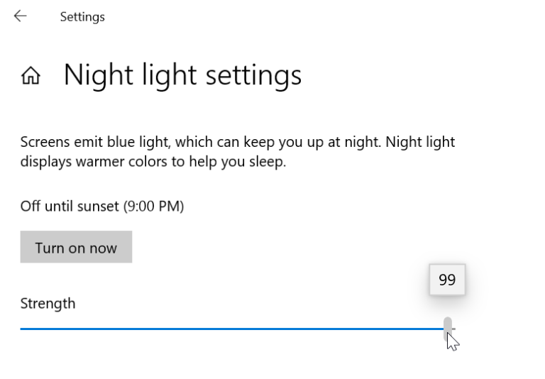 Windows 10 mavi ışık filtresi