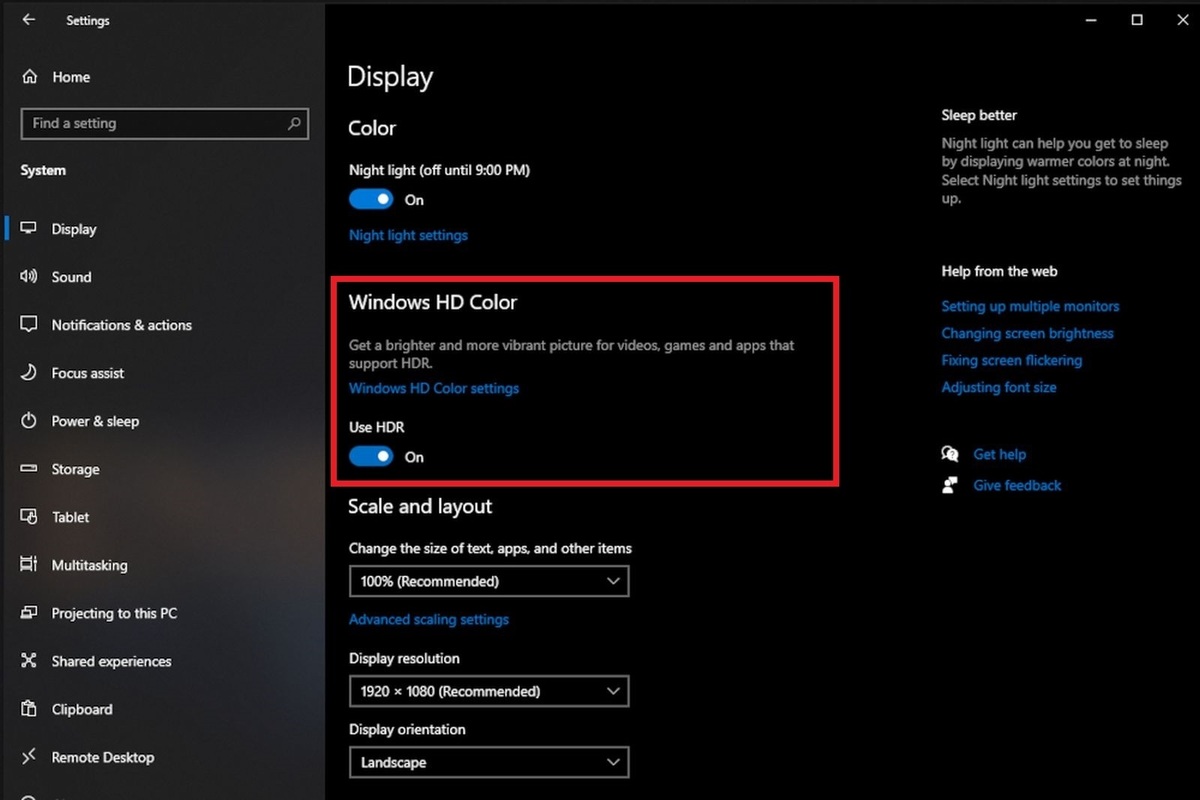 Windows 10'da HDR nasıl etkinleştirilir?