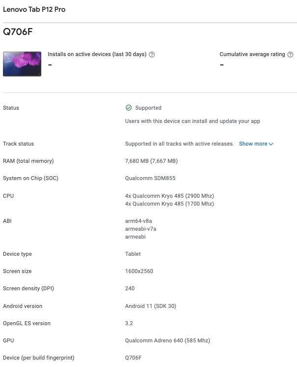Lenovo, Snapdragon 855 İşlemcili Tab P12 Pro Tableti Piyasaya Sürecek!
