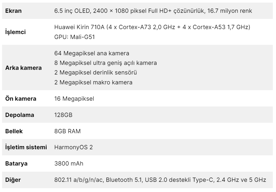 Huawei Nova 8 SE 4G'nin Özellikleri ve Fiyatı Açıklandı