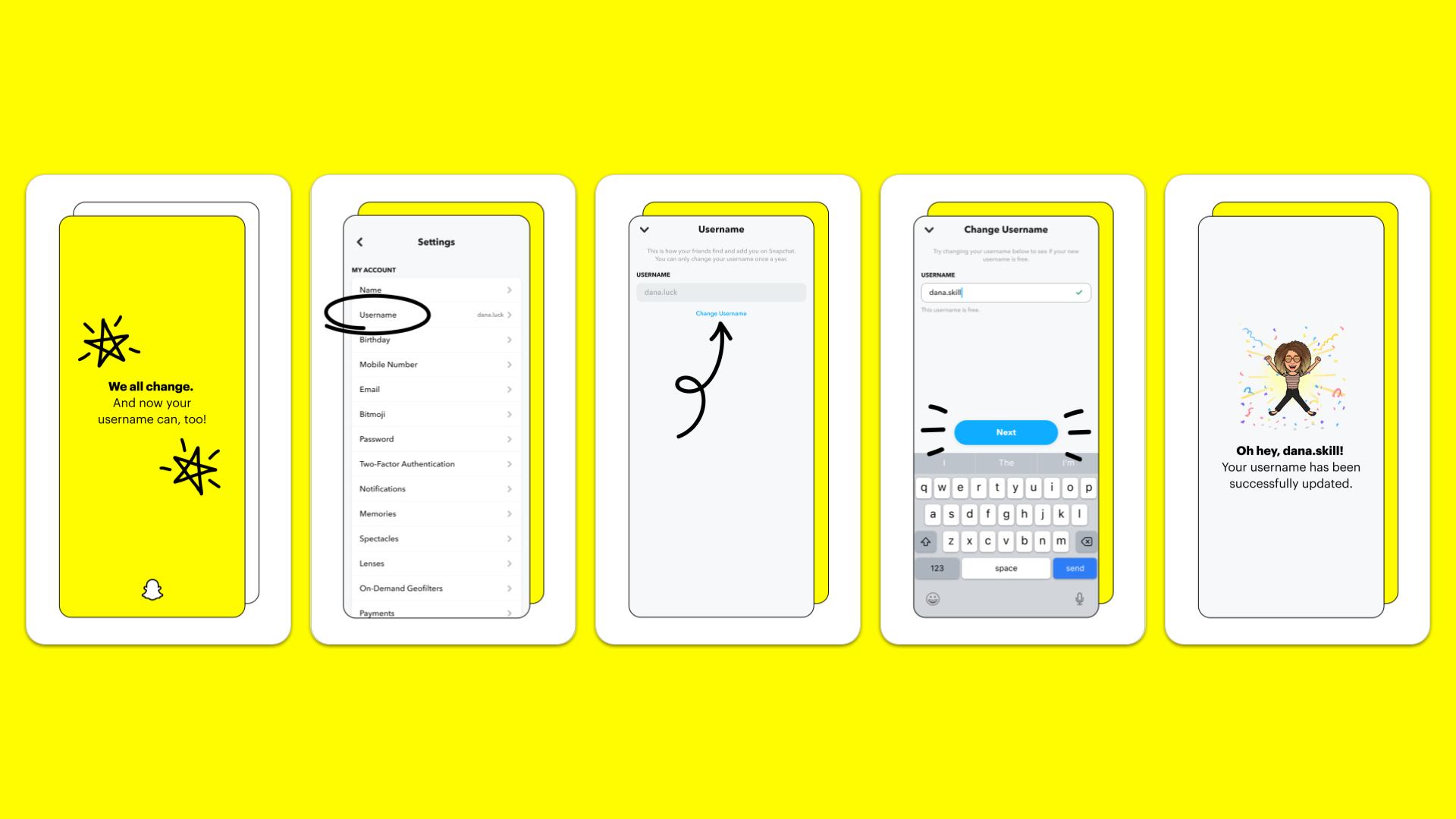 Snapchat, Kullanıcı Adınızı Değiştirmenizi Sağlayan Yeni Bir Özellik Getiriyor!